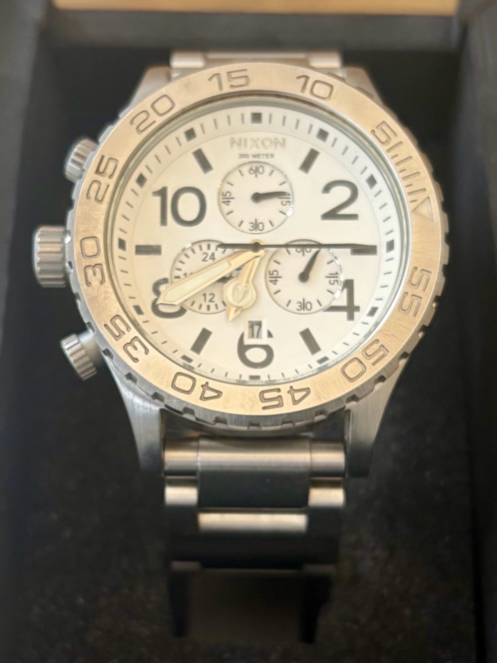 Nixon 42-20 Silver Stainless Steel Chronograph Watch